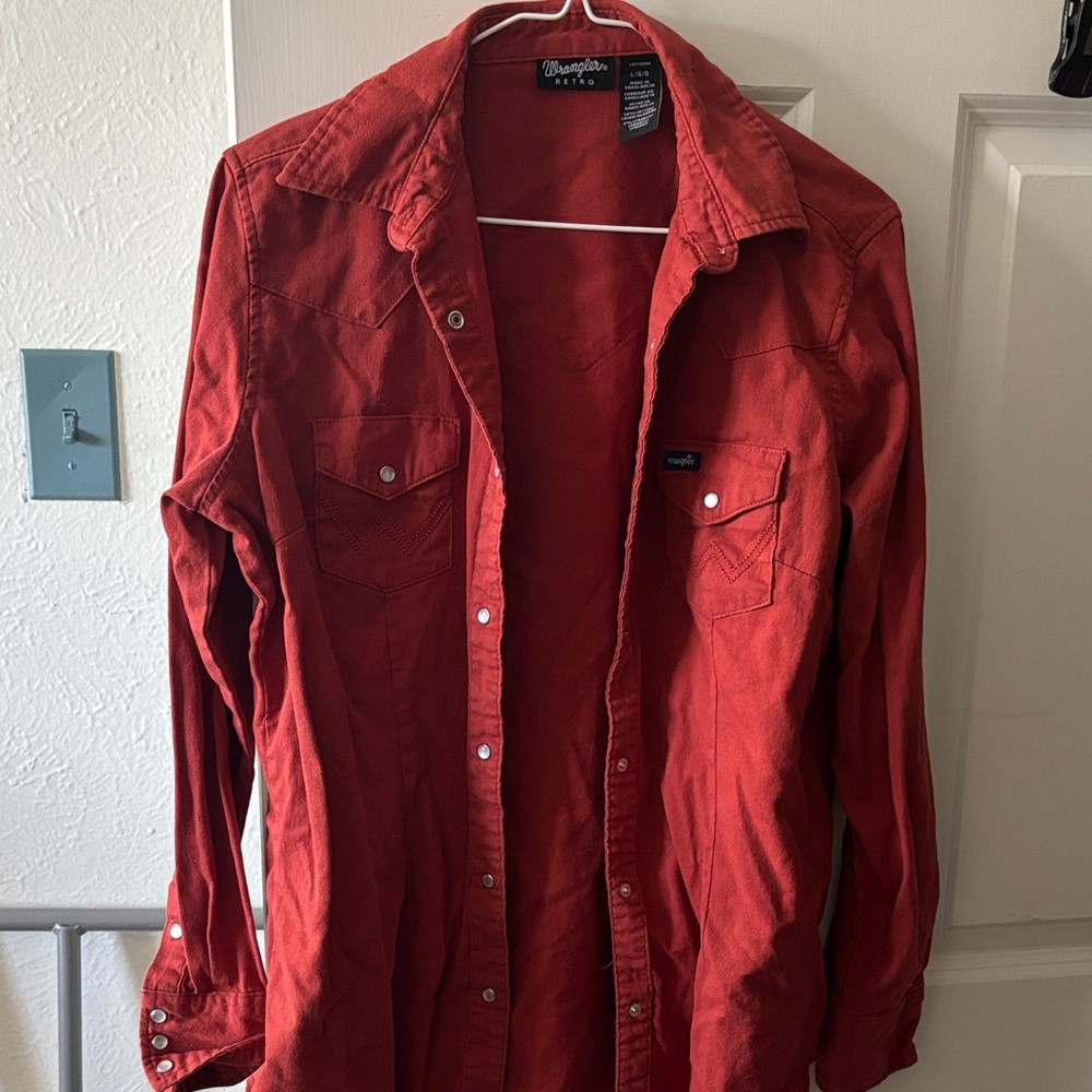 Wrangler Red Men’s Lightweight Western Shirt Jacket